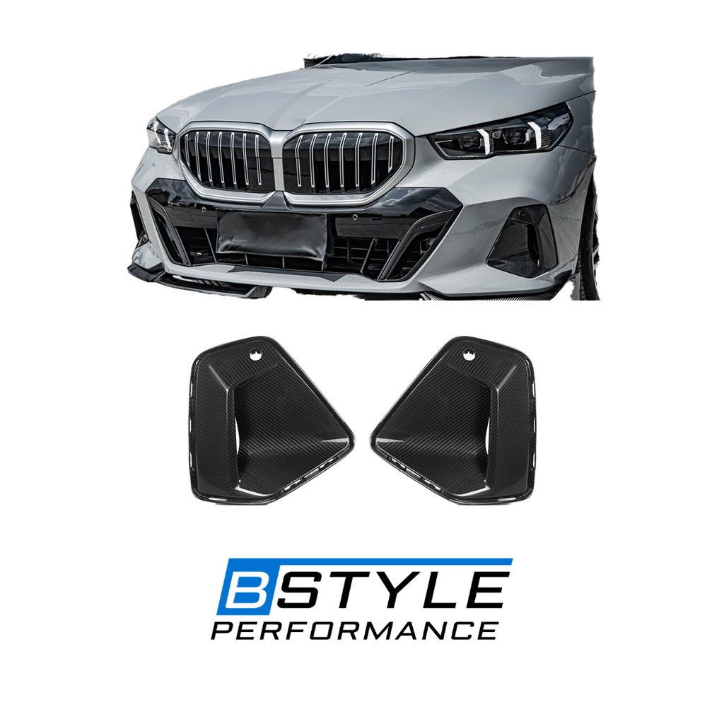 BMW 5 Series G60 & G61 M Sport Real Dry Carbon Fiber Front Bumper Lip Trim