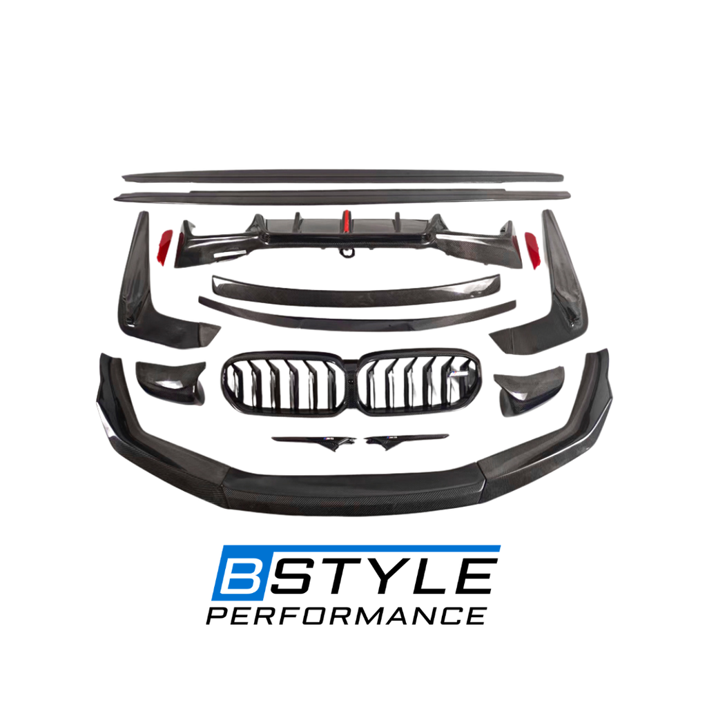 For BMW M5 F90LCI Carbon Fiber Body Kit Front Grille Front Lip Rear Lip Side Skirts Spoiler Mirror Covers Fender Trims 2021-2023