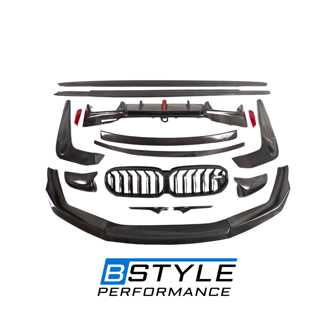 For BMW M5 F90LCI Carbon Fiber Body Kit Front Grille Front Lip Rear Lip Side Skirts Spoiler Mirror Covers Fender Trims 2021-2023