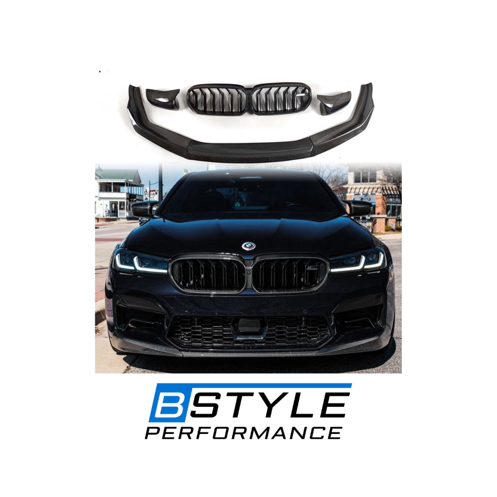 For BMW M5 F90LCI Carbon Fiber Body Kit Front Grille Front Lip Rear Lip Side Skirts Spoiler Mirror Covers Fender Trims 2021-2023