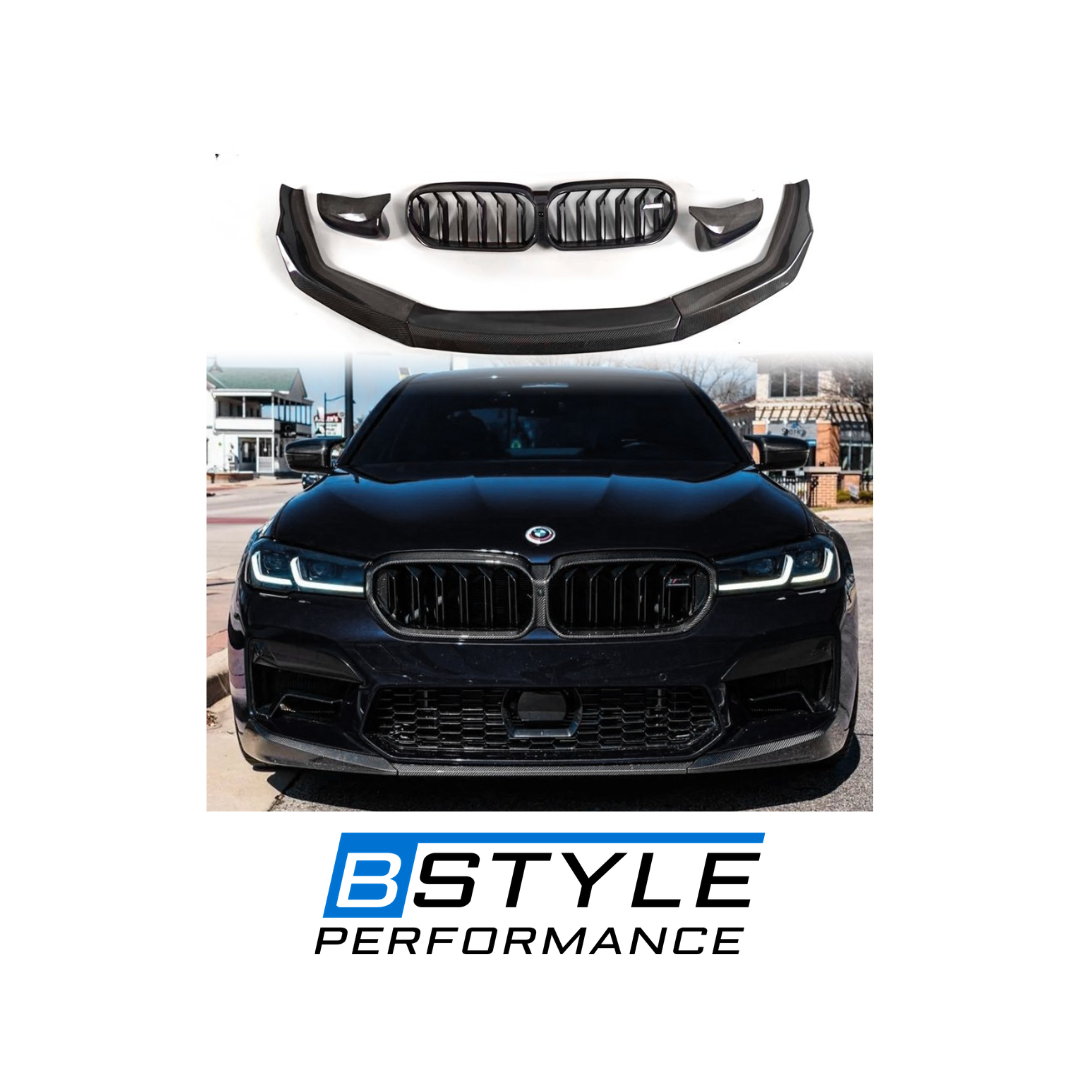 For BMW M5 F90LCI Carbon Fiber Body Kit Front Grille Front Lip Rear Lip Side Skirts Spoiler Mirror Covers Fender Trims 2021-2023