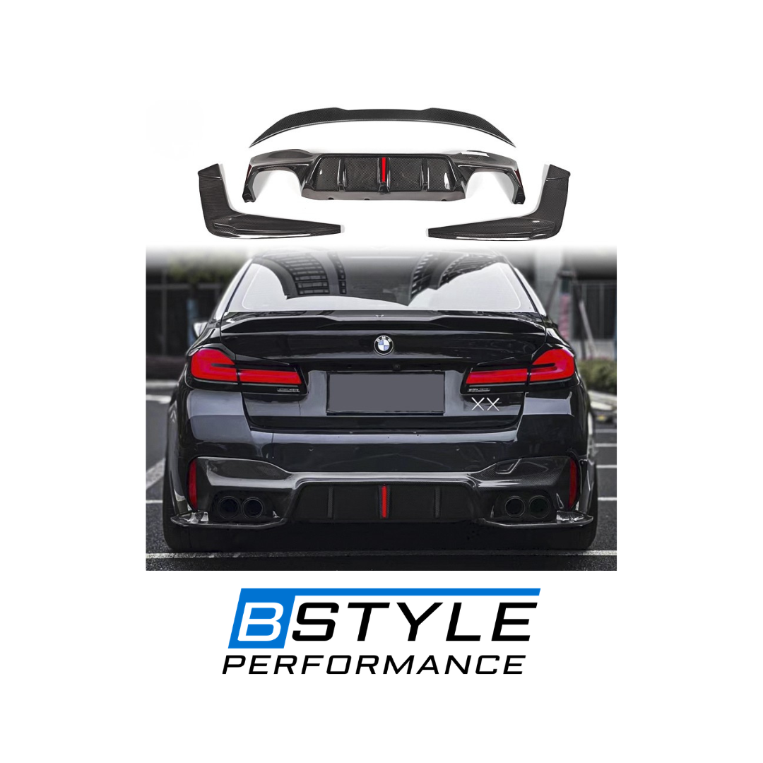 For BMW M5 F90LCI Carbon Fiber Body Kit Front Grille Front Lip Rear Lip Side Skirts Spoiler Mirror Covers Fender Trims 2021-2023