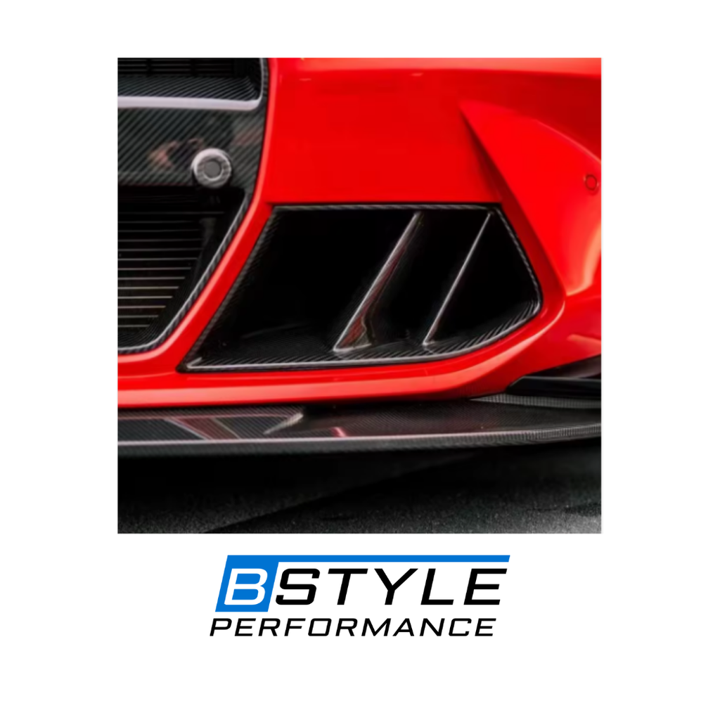 BMW G80 M3 G82 M4 R44 Style Dry Carbon Fiber Front Bumper Side Vent Inlets