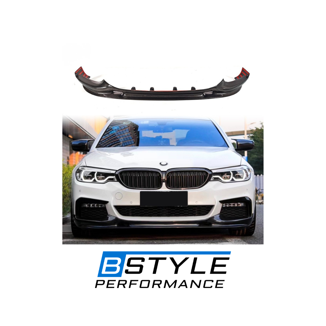 For BMW 5 Series G30 Pre 2017-2020 Carbon Fiber Front Lip High-Quality 3D-Style Carbon Fiber Front Bumper Lip Splitter