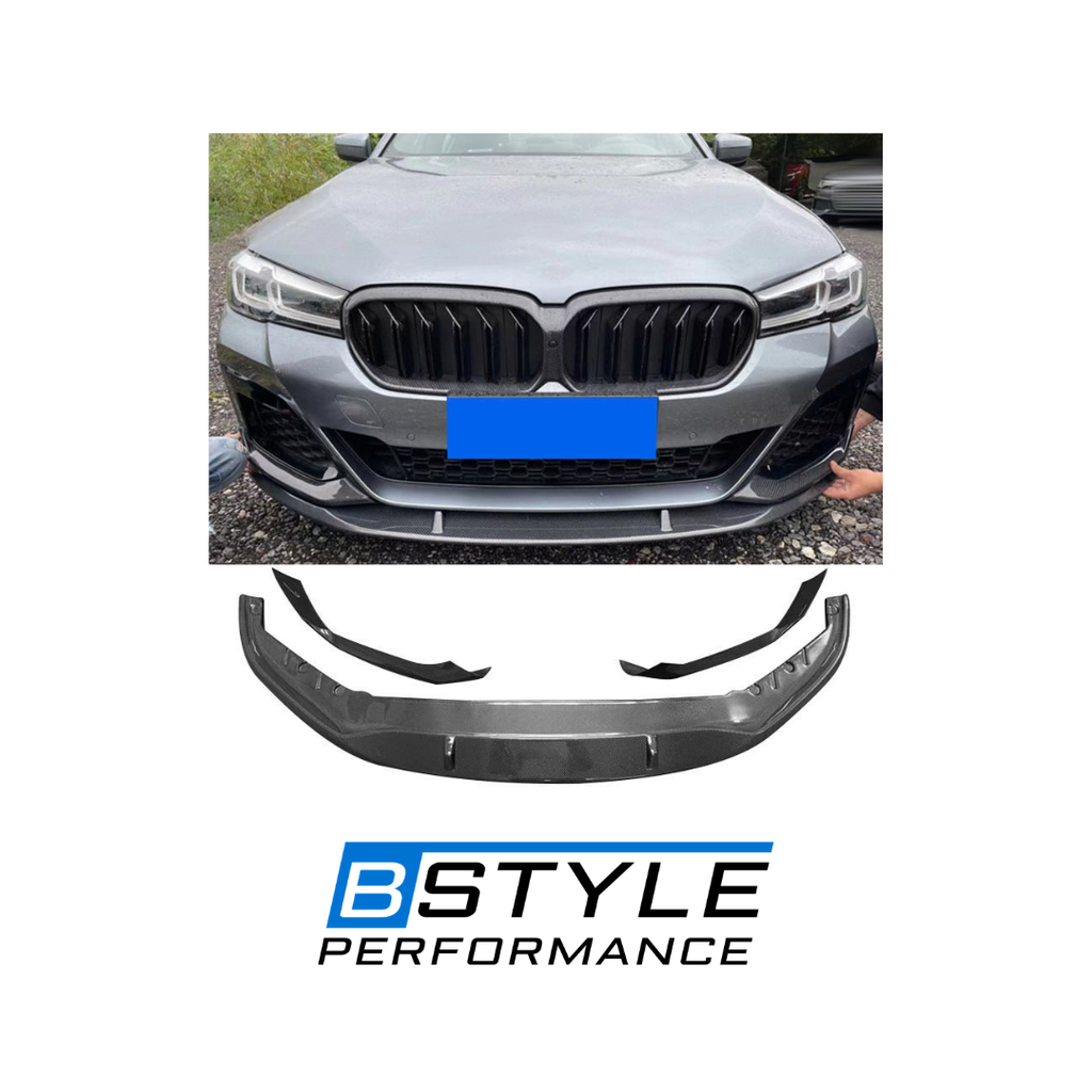 BMW 5 Series G30 LCI MP Style Carbon Fiber Front Bumper Lip Splitter