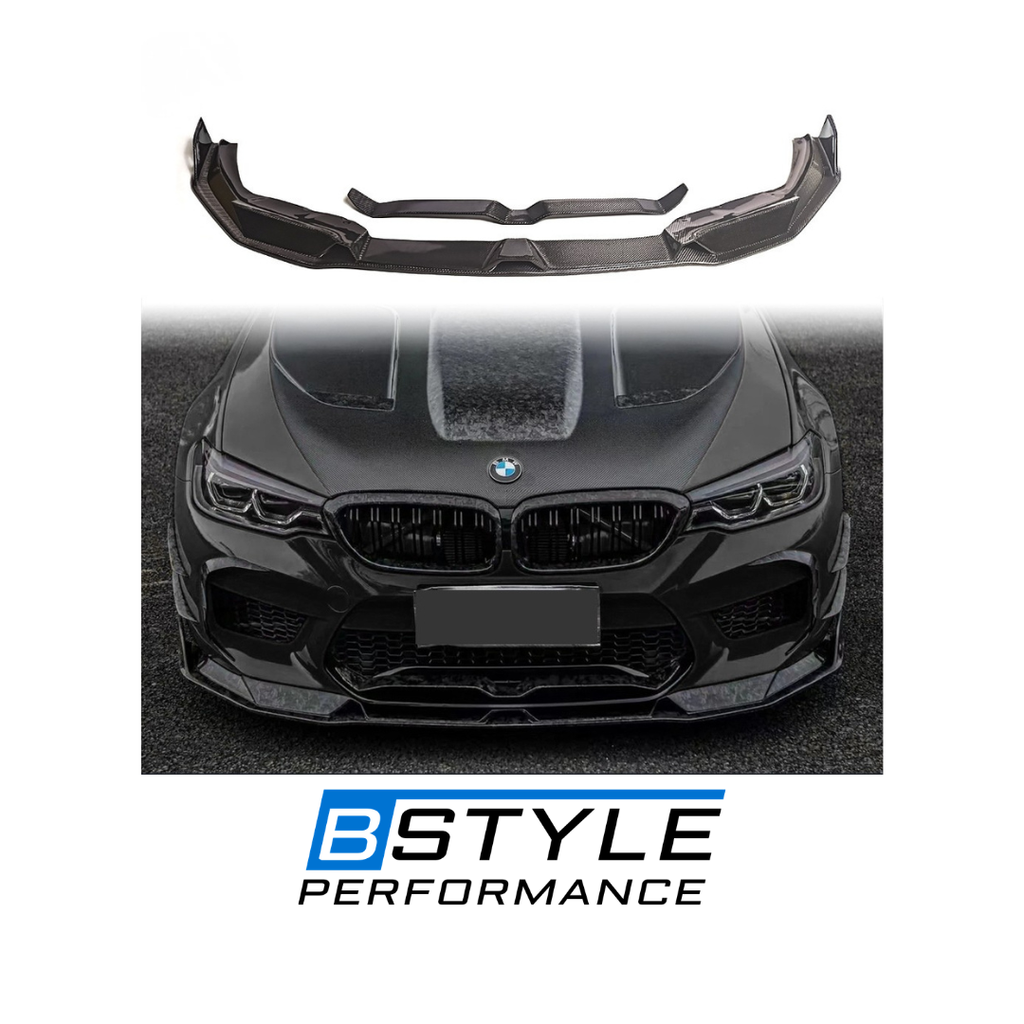 BMW F90 M5 Pre-LCI A-Style Carbon Fiber Front Bumper Lip Splitter