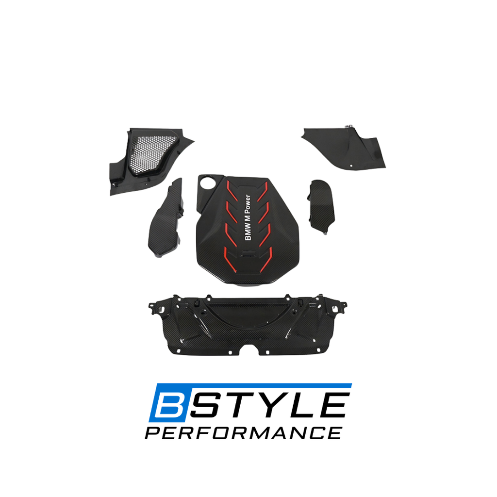 BMW M5 G90 OEM Style Carbon Fiber Engine Bay Cover 5-Piece Set