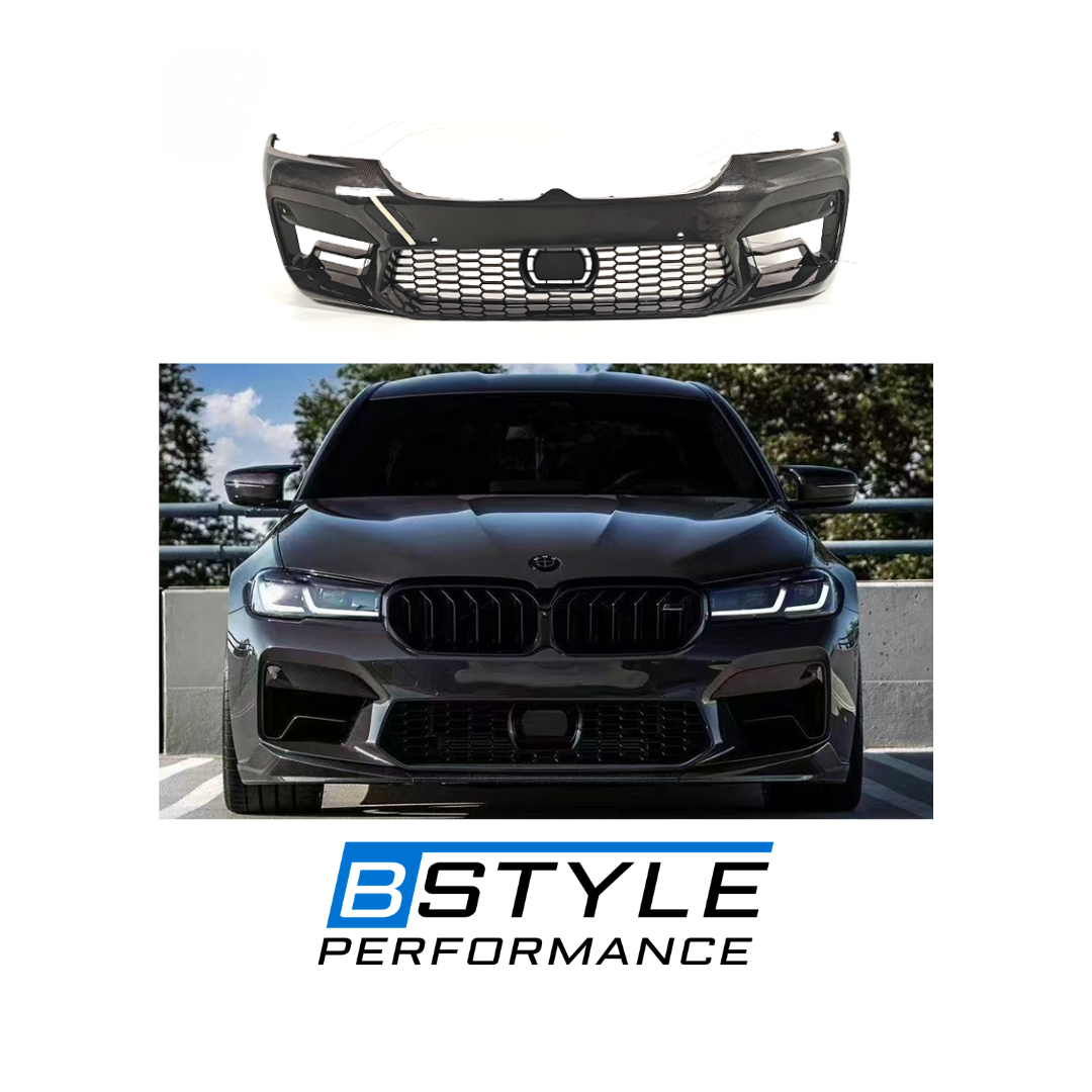 For BMW M5 F90 LCI Modified Wet Carbon Fiber Front Bumper Can Also Be Equipped with Carbon Fiber Front Lip
