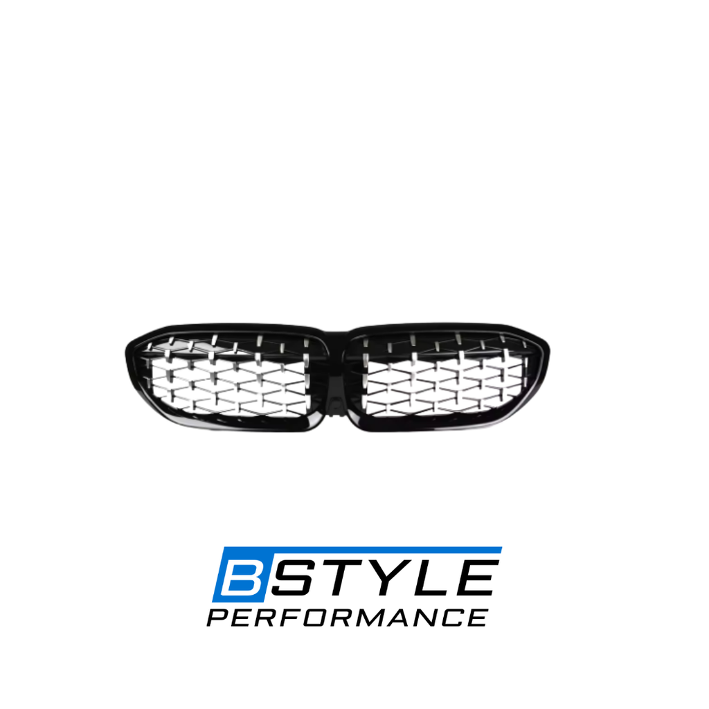 BMW 3 Series G20 G28 Diamond Style Front Kidney Grille - ABS Gloss Black