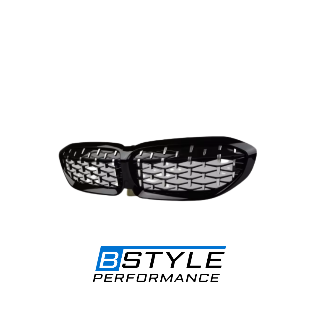 BMW 3 Series G20 G28 Diamond Style Front Kidney Grille - ABS Gloss Black
