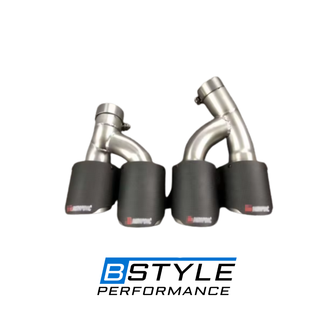 BMW 3 Series G20 Carbon Fiber Look Dual Wall Exhaust Tips - 2020 Style
