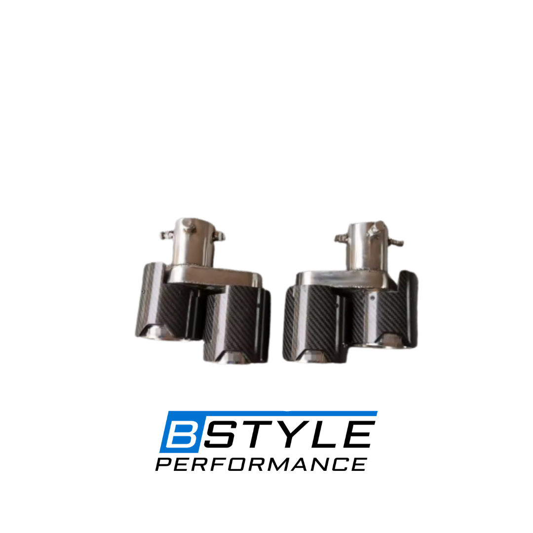 BMW 3 Series G20 Carbon Fiber Look Dual Wall Exhaust Tips - 2020 Style