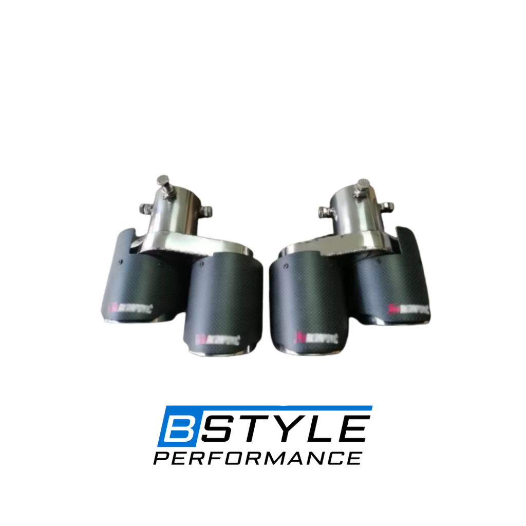 BMW 3 Series G20 Carbon Fiber Look Dual Wall Exhaust Tips - 2020 Style