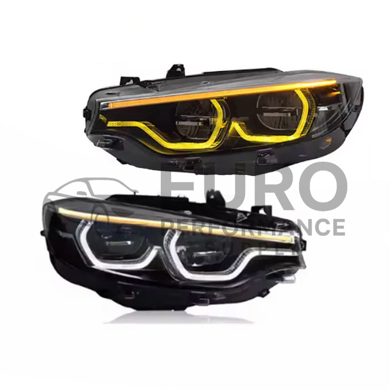 Ikon II Style Bmw 4 Series F32 F33 F82 Dual-Color Headlights Yellow-White DRL