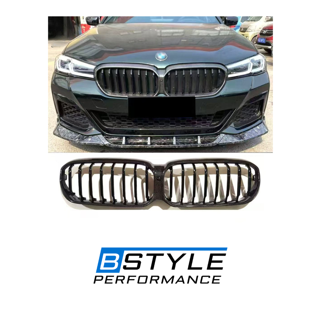 For BMW F90 M5 5 Series G30 Car Parts LCI Carbon Fiber Single Slat Grille Conversion Kit