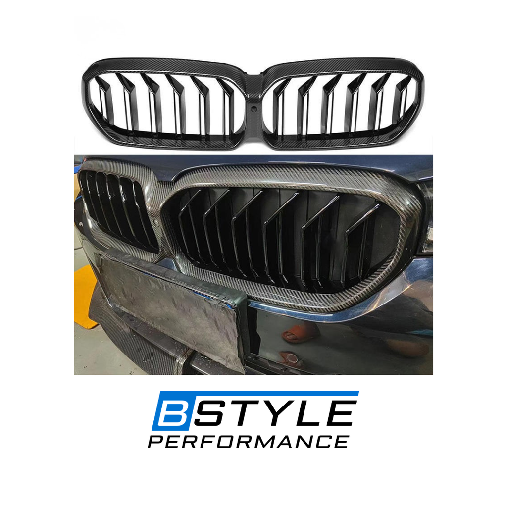 G30 F90 M5 LCI Carbon Fiber Dual Slat Front Bumper Grille Front Grill Convversion Kit for BMW 5 Series G30 M5 F90 LCI Car Parts