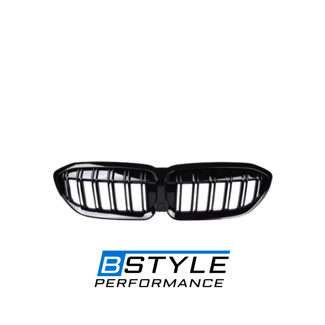 BMW 3 Series G20 G28 Pre-LCI Gloss Black Double Line Front Kidney Grille