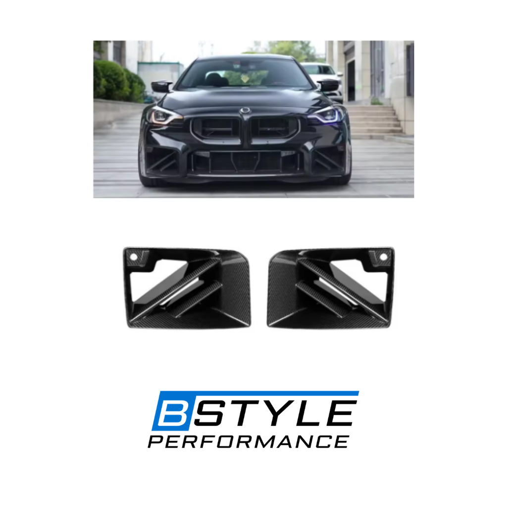 BMW G87 M2 Dry Carbon Fiber Front Bumper Air Vent Grilles - SQ Style