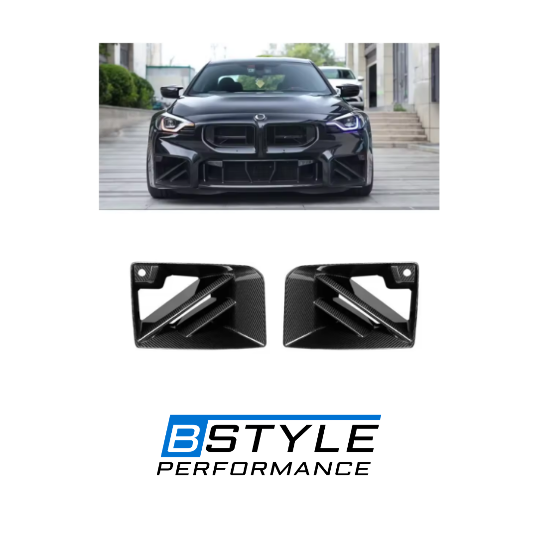 BMW G87 M2 Dry Carbon Fiber Front Bumper Air Vent Grilles - SQ Style