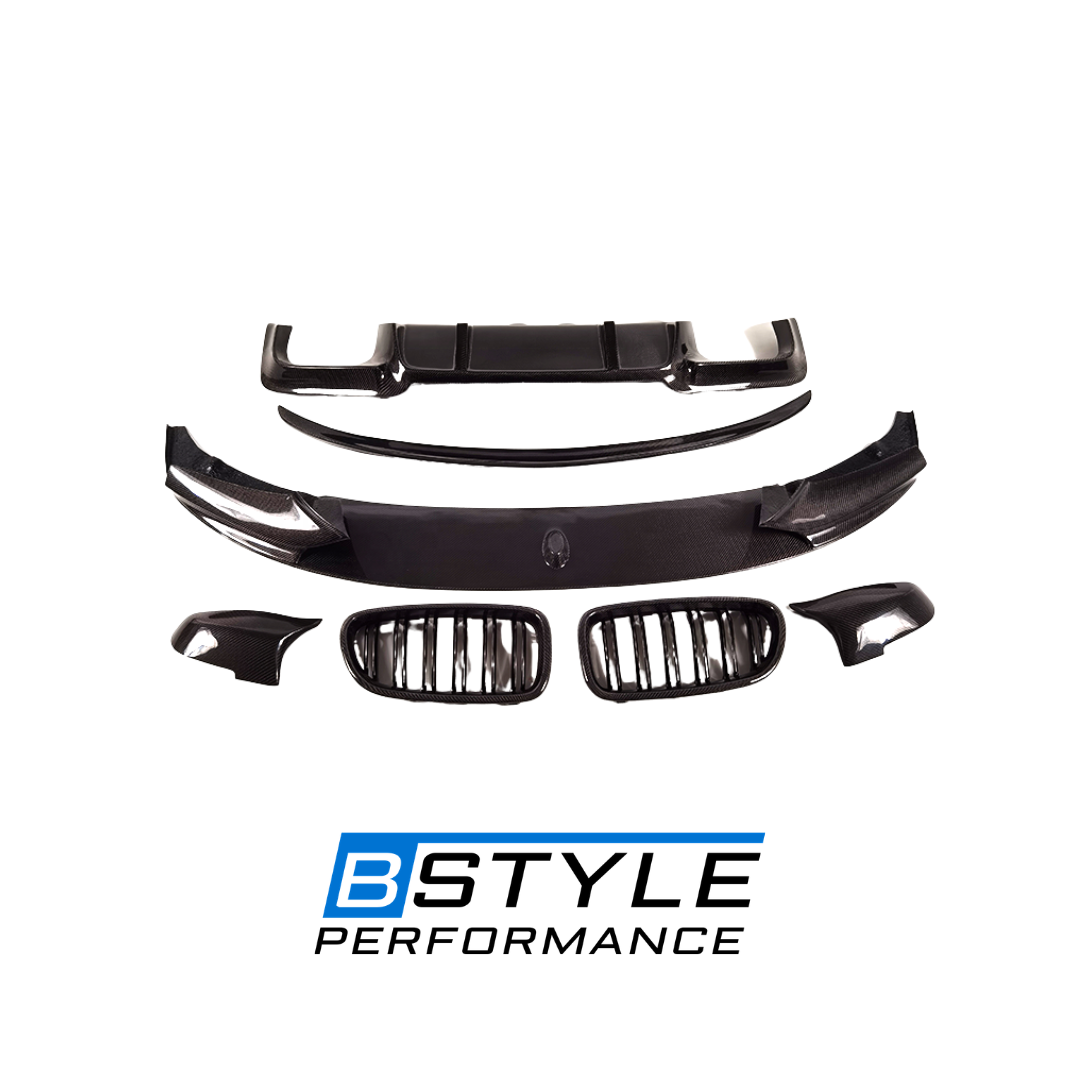 5 Series F10 Carbon Fiber Rear Diffuser Grille Front Lip Splitter Spoiler Oppotional Auto Body Kit for BMW 5 Series F10