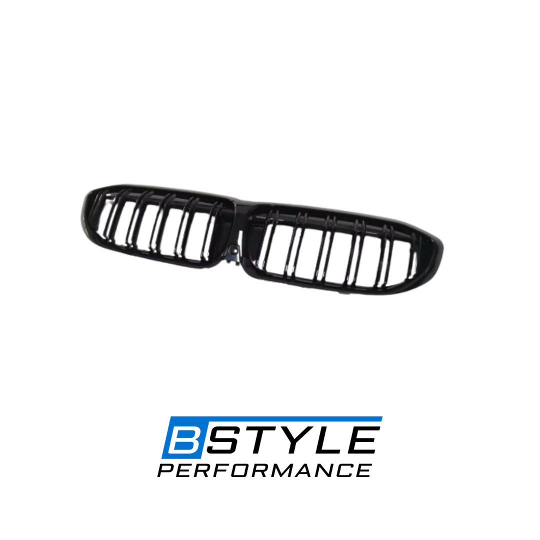BMW 3 Series G20 G28 Pre-LCI Gloss Black Double Line Front Kidney Grille