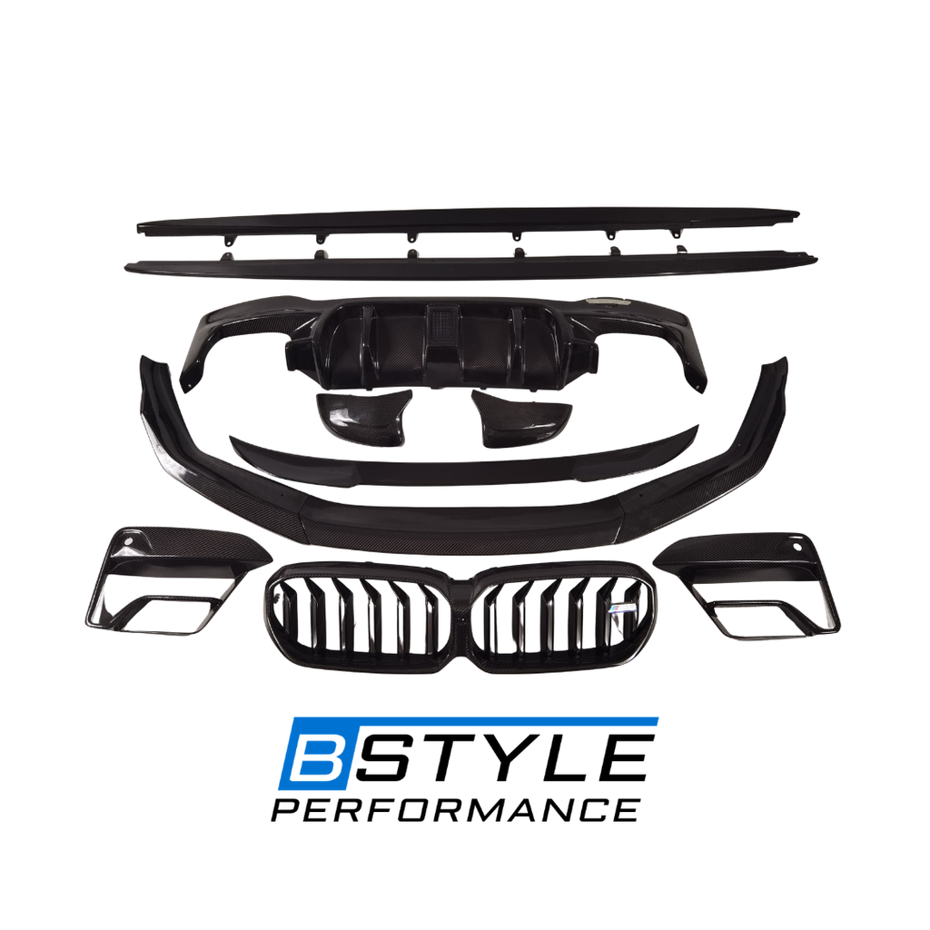 F90 LCI Dry/Wet Carbon Rear Diffuser Front Lip Splitter Side Skirt Grille Mirror Covers Oppotional Auto Body Kit for BMW M5