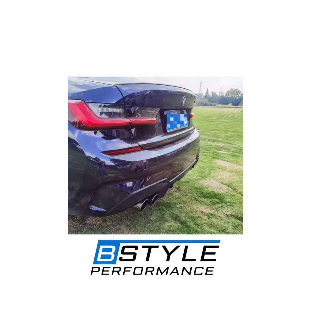 BMW 3 Series G20 G28 Gloss Black Quad (Four-Outlet) Exhaust Tips