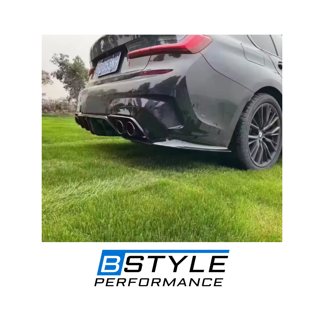 BMW 3 Series G20 G28 Gloss Black Quad (Four-Outlet) Exhaust Tips