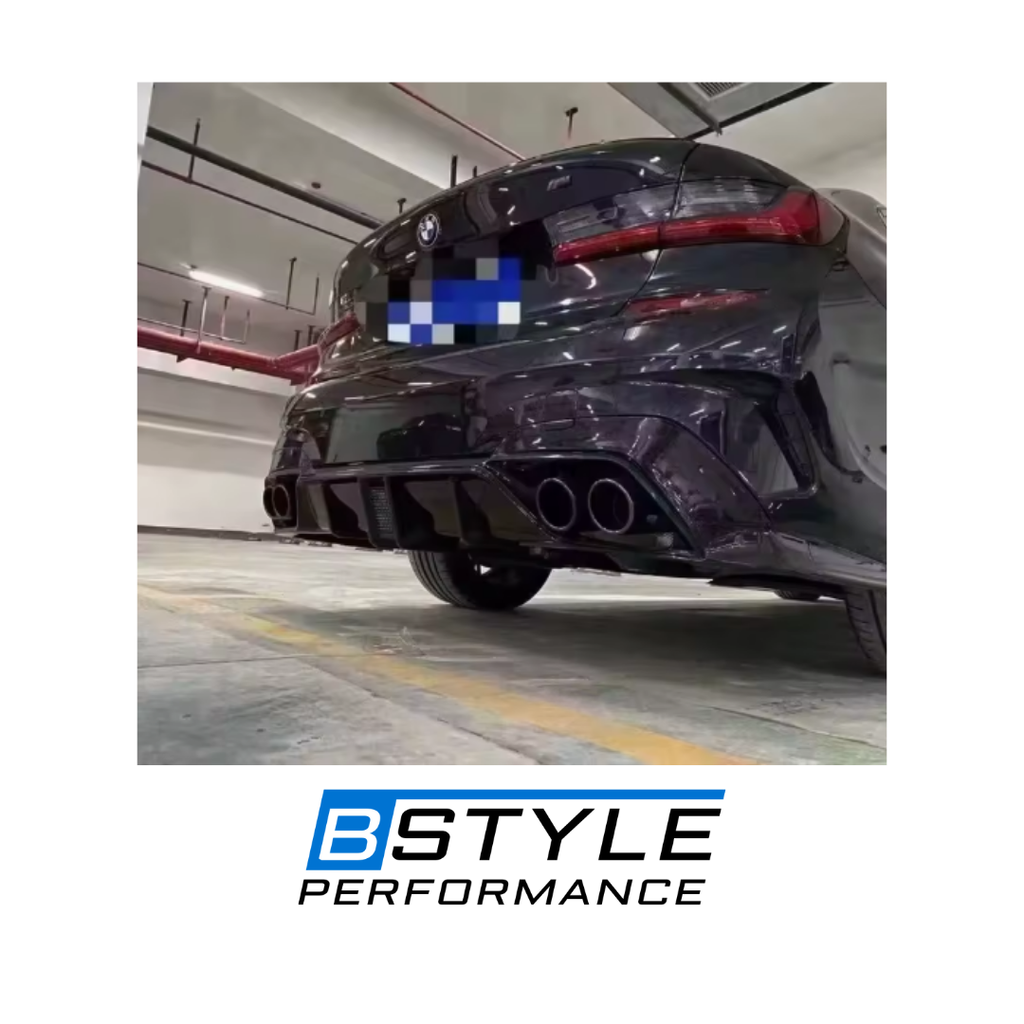 BMW 3 Series G20 G28 Gloss Black Quad (Four-Outlet) Exhaust Tips