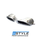 BMW 3 Series G20 G28 Square Mouth Exhaust Tips - Gloss Black & Silver