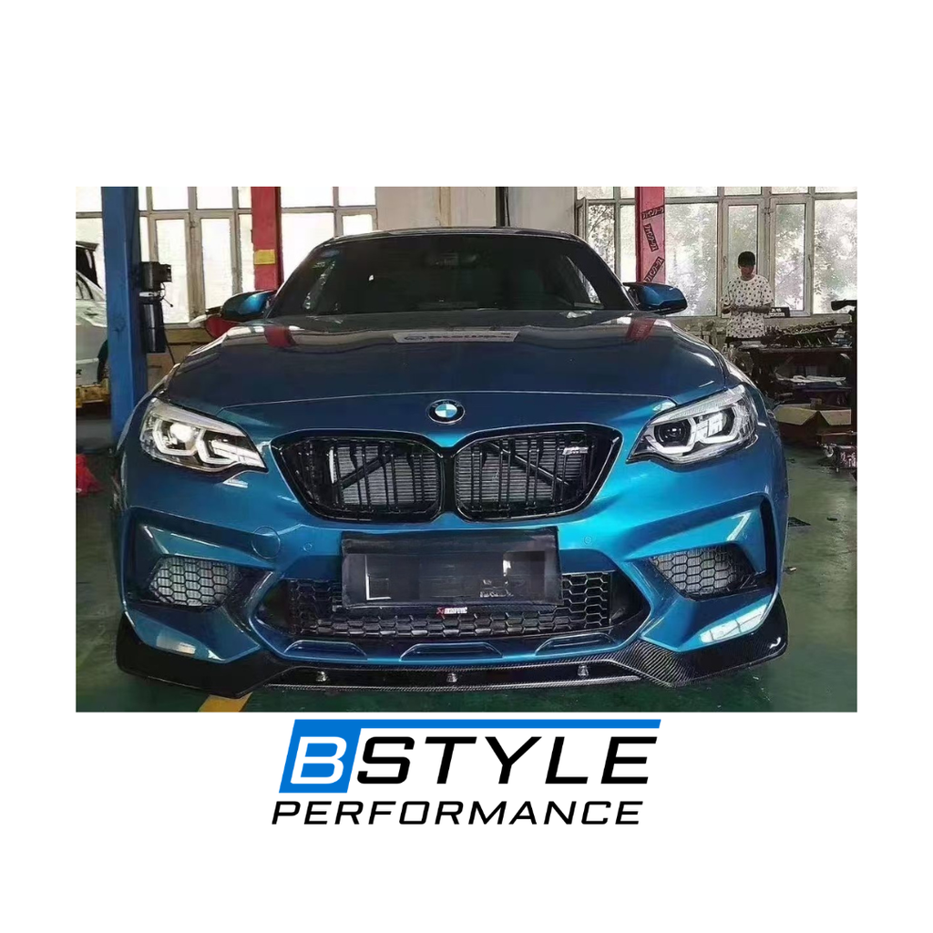BMW F87 M2 V Style Carbon Fiber Front Bumper Lip