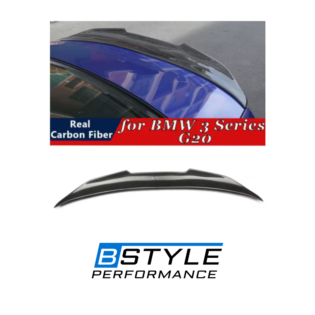 BMW 3 Series G20 PSM Style Real Carbon Fiber Rear Trunk Spoiler (2020-2024)