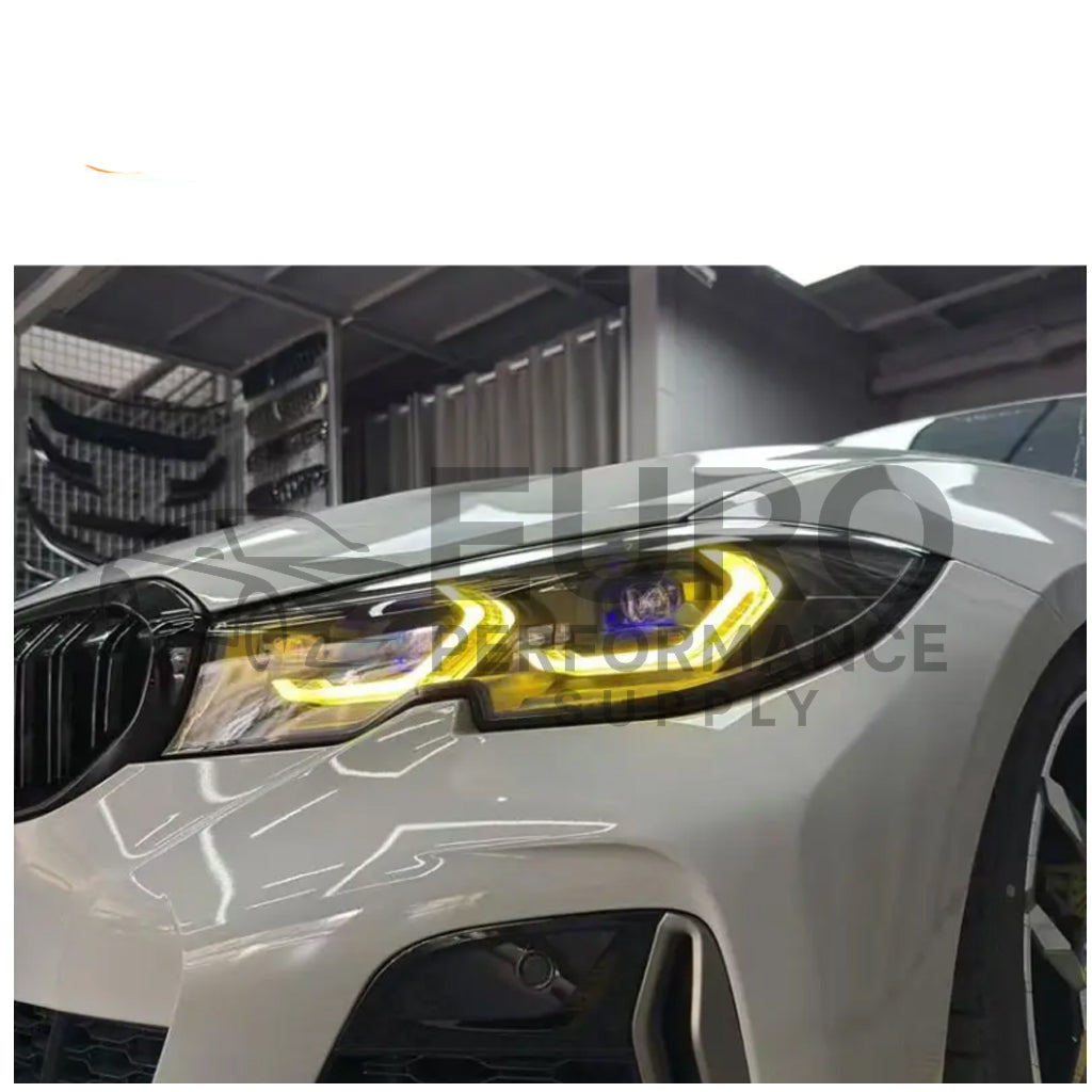 BMW 3 Series G20 2019-2022 Laser Style Headlights Dual Color White - Yellow Drl