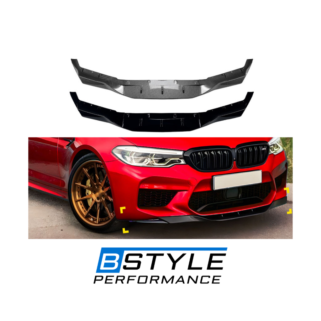 BMW M5 F90 Gloss Black Front Bumper Lip Splitter Upgrade