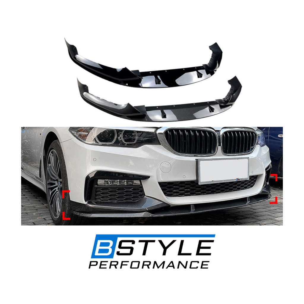 BMW 5 Series G30 G31 G38 M-Sport Carbon Fiber Look Front Bumper Lip Splitter