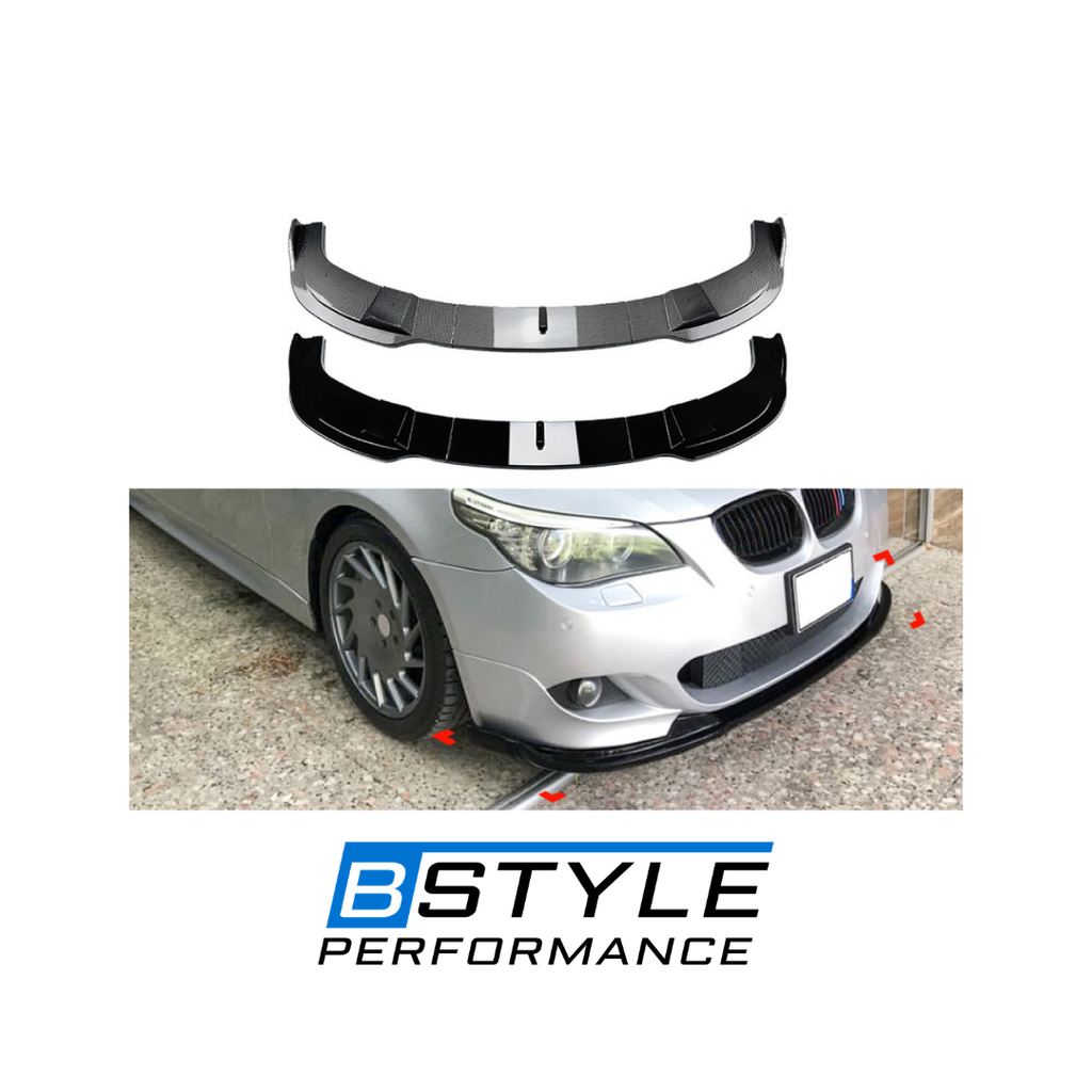 BMW 5 Series E60 & E61 Glossy Black Front Bumper Splitter Conversion Kit