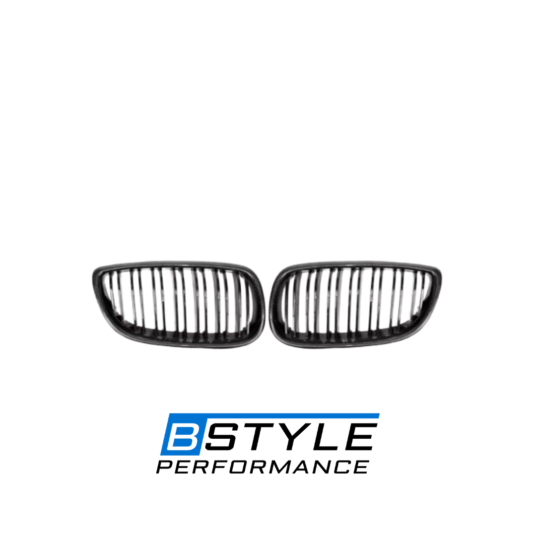 BMW 3 Series E92 E93 Real Carbon Fiber Front Bumper Kidney Grille Set
