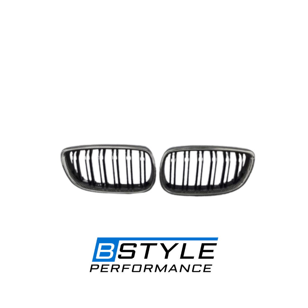 BMW 3 Series E92 E93 Real Carbon Fiber Front Bumper Kidney Grille Set