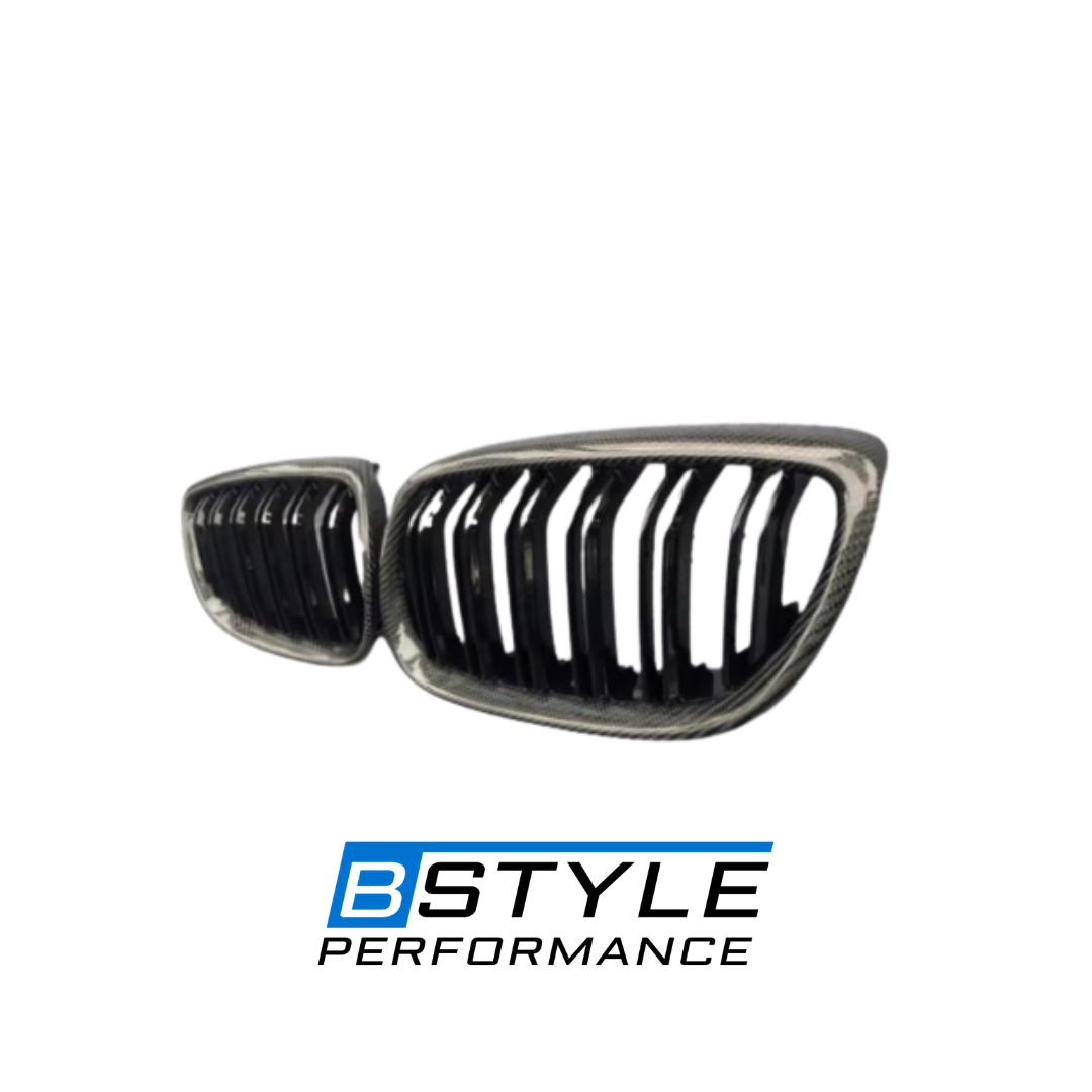 BMW 3 Series E92 E93 Real Carbon Fiber Front Bumper Kidney Grille Set