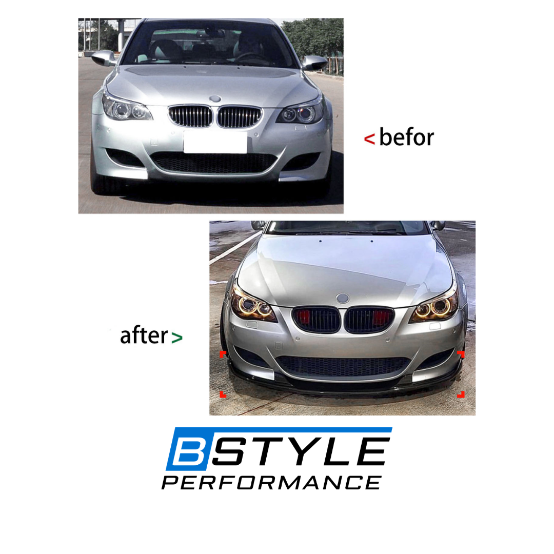 BMW 5 Series E60 & E61 M Sport Style Front Bumper Lip Splitter Conversion Kit