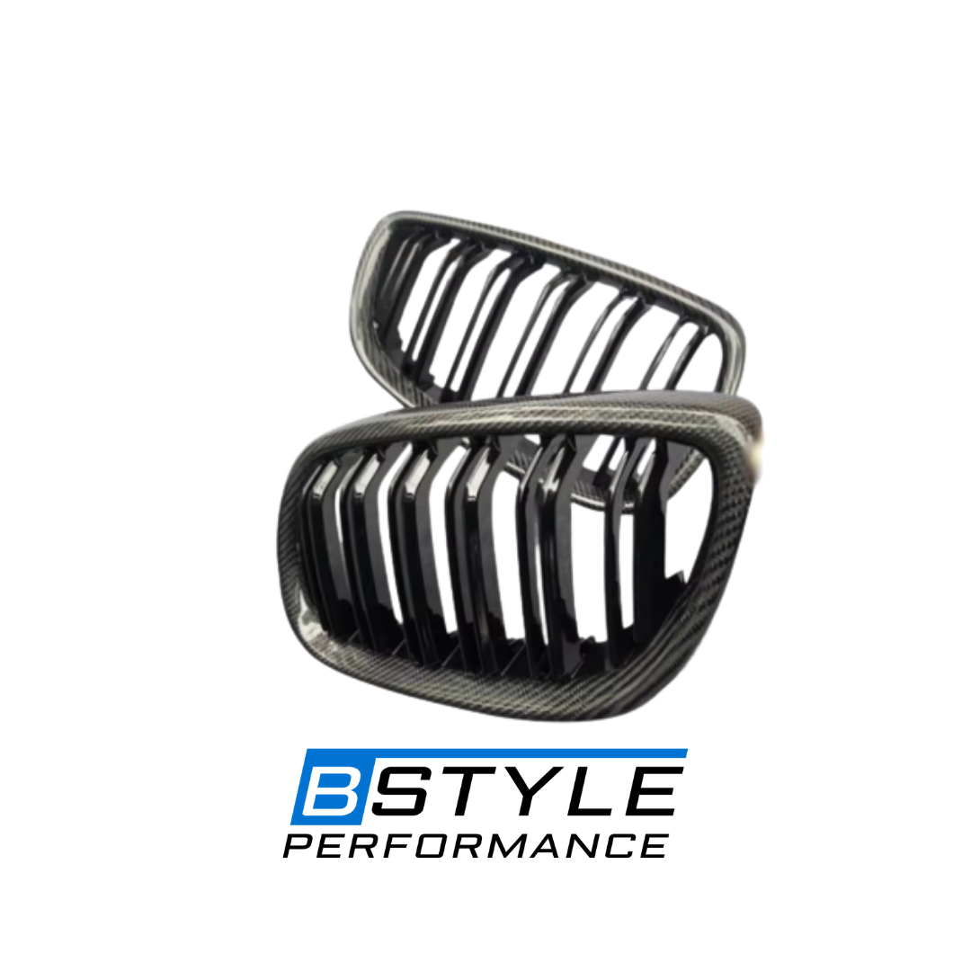 BMW 3 Series E92 E93 Real Carbon Fiber Front Bumper Kidney Grille Set