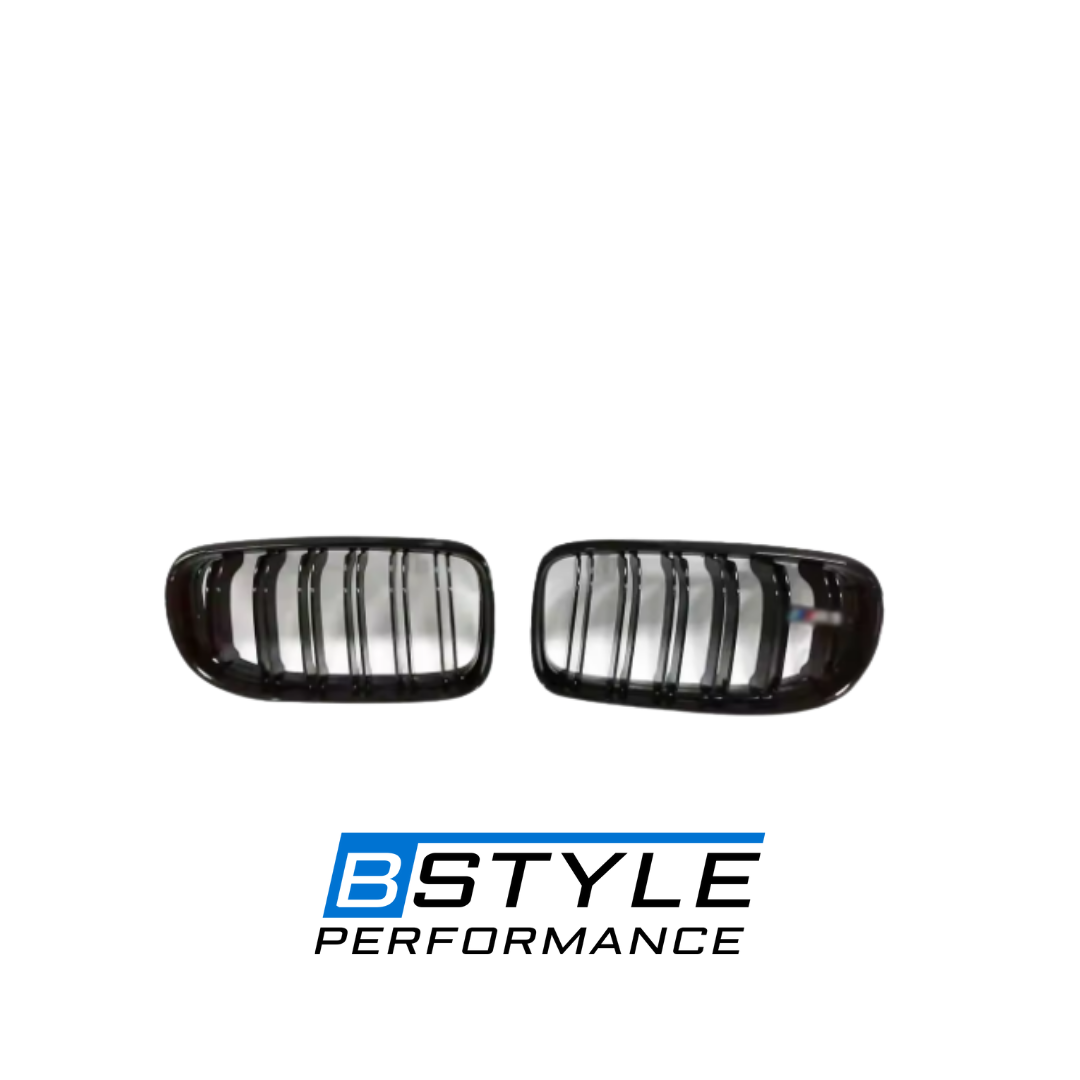 BMW 3 Series E90 Gloss Black Double Slat Front Bumper Kidney Grille