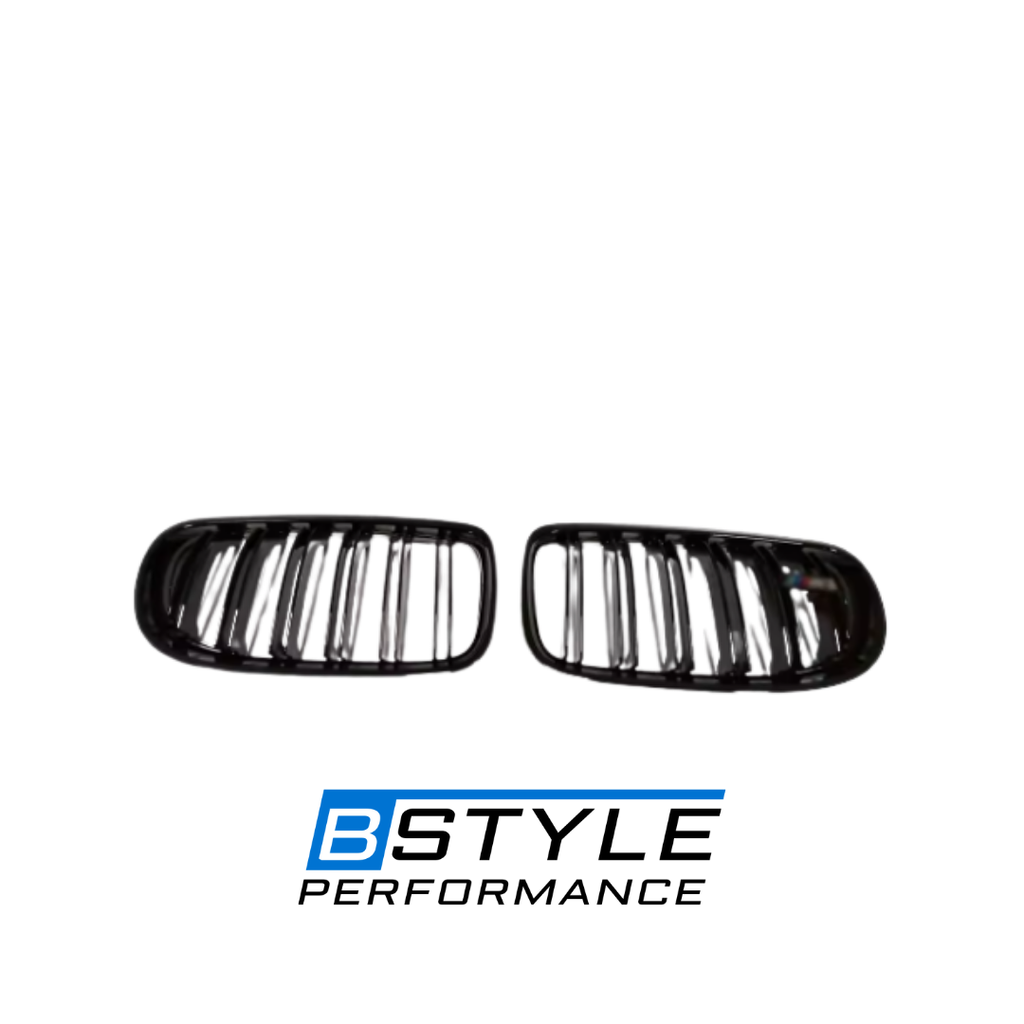 BMW 3 Series E90 Gloss Black Double Slat Front Bumper Kidney Grille
