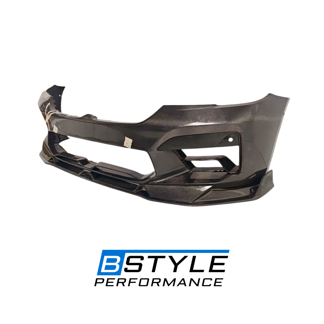 For BMW M5 F90 LCI Carbon Fiber Front Bumper Lip Set, Direct Replacement, Triple Combo Design, Perfect Fit 2018-2024