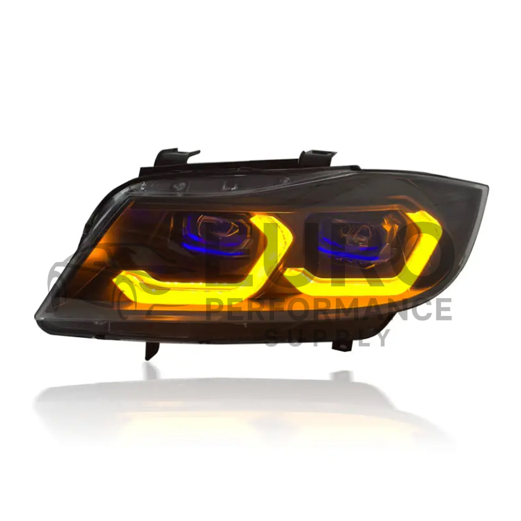 BMW 3 Series E90 E91 Dual-Color Front Laser Headlights (2005-2012) | White & Yellow DRL