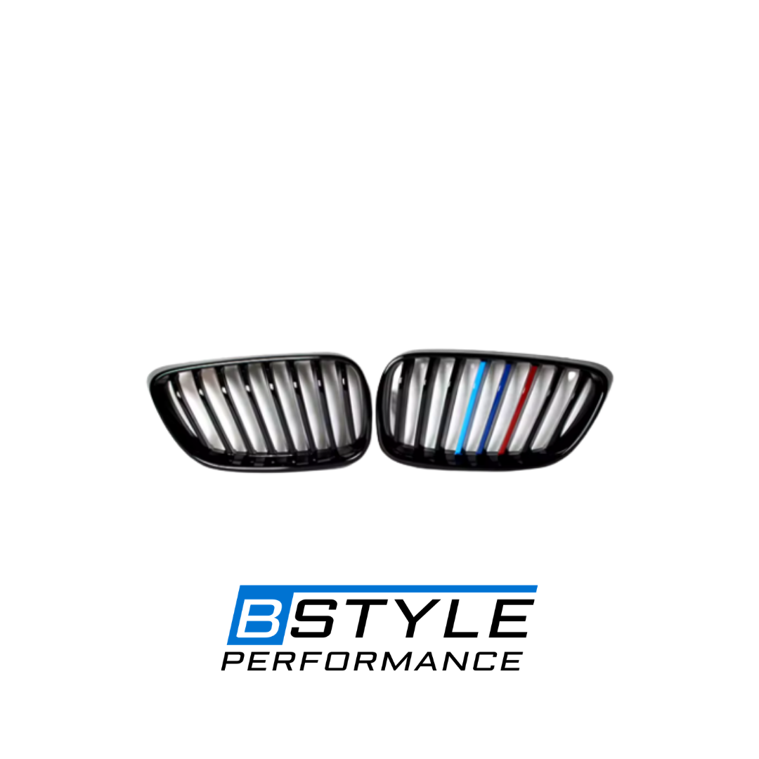 BMW F22 Gloss Black M-Color Single Slat Front Grilles