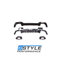 BMW 3 Series G20 G28 340i Style Gloss Black Rear Diffuser & Exhaust Tips Set