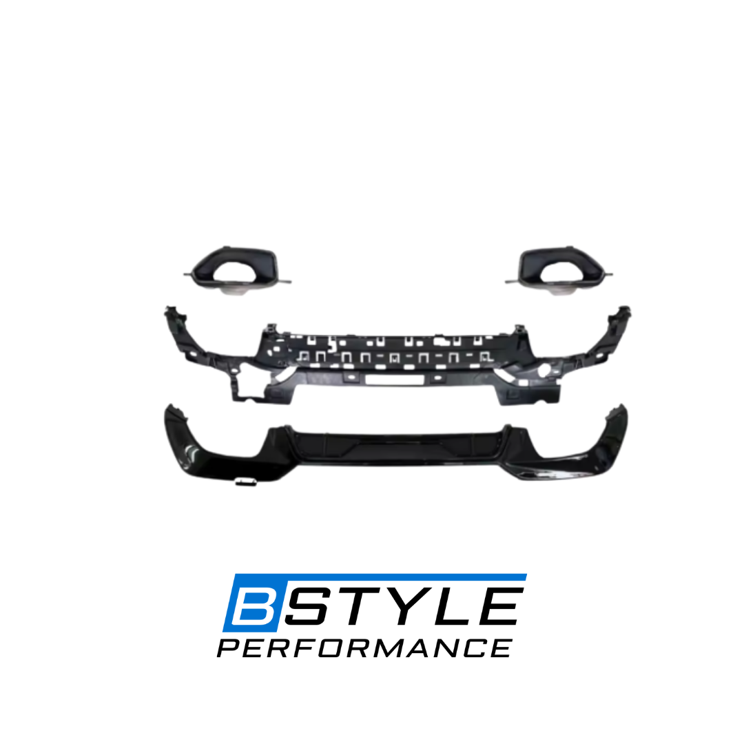 BMW 3 Series G20 G28 340i Style Gloss Black Rear Diffuser & Exhaust Tips Set