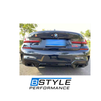 BMW 3 Series G20 G28 340i Style Gloss Black Rear Diffuser & Exhaust Tips Set