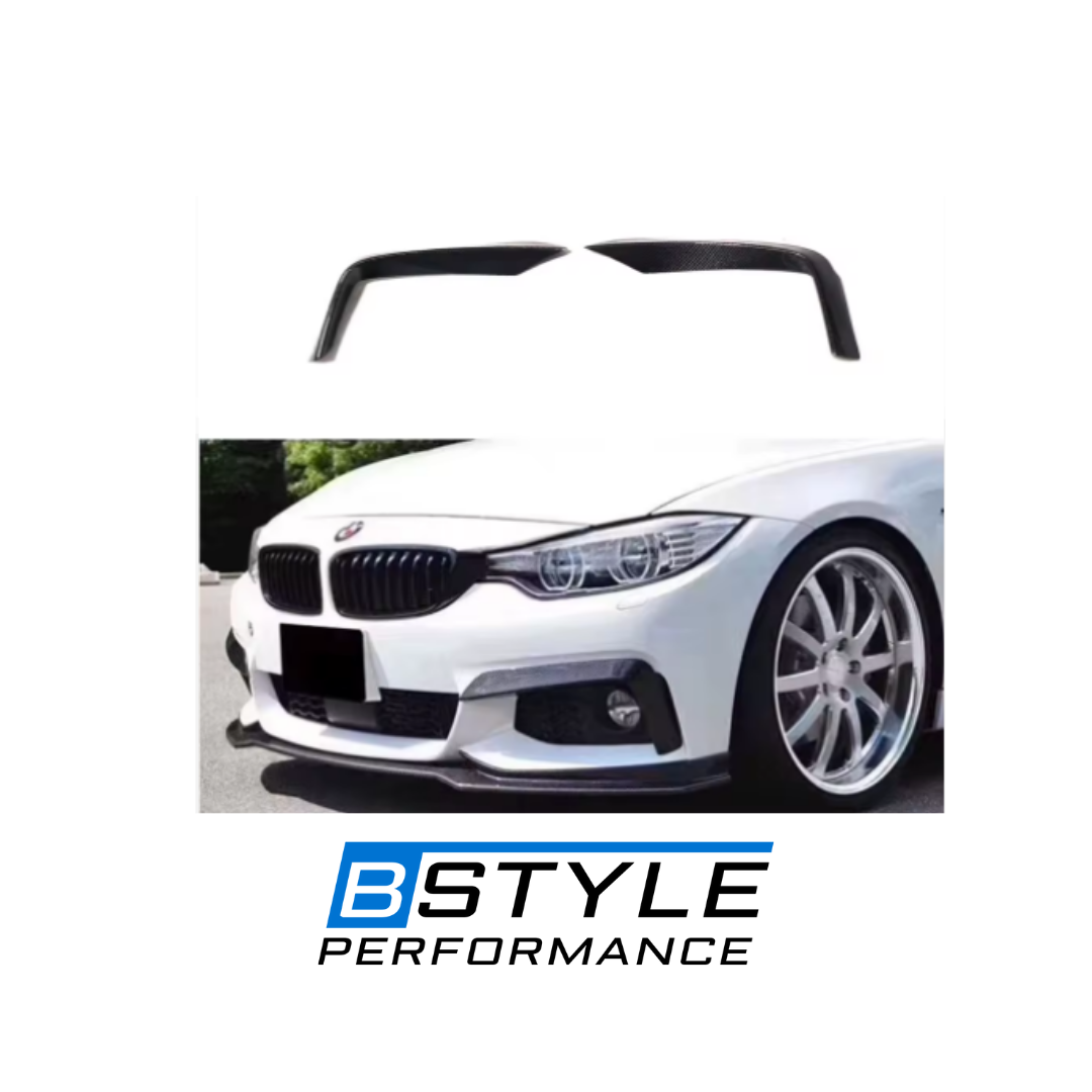 BMW 4 Series F32 F33 F36 M-Sport Carbon Fiber Front Fog Light Trim Blades